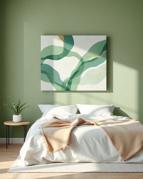 abstract green wall art