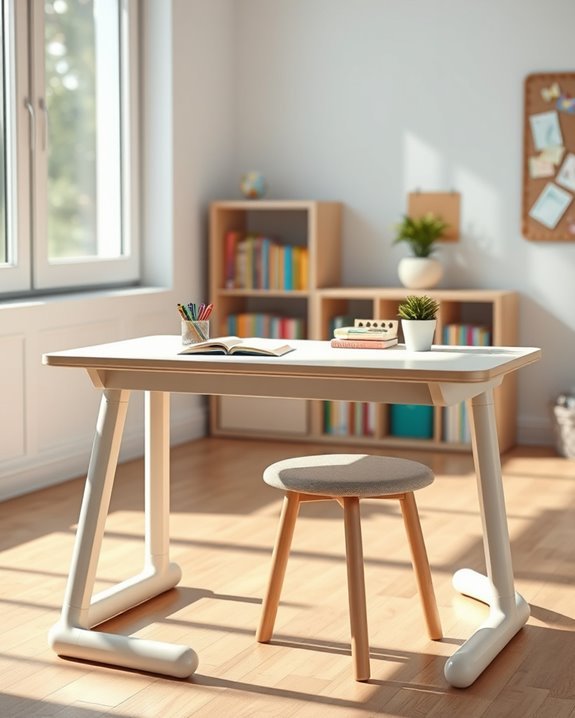 adjustable height study tables