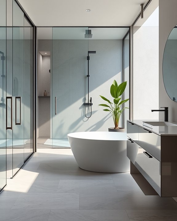 airy light infused bathroom design