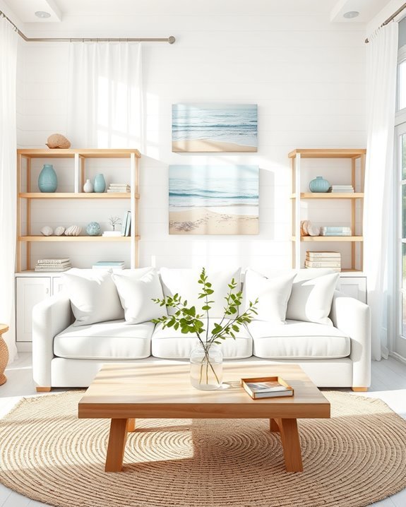 airy open shelving decor