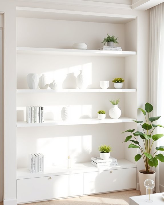 all white shelving elegance