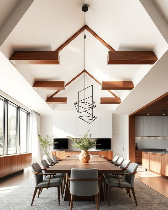 angular ceiling design sophistication