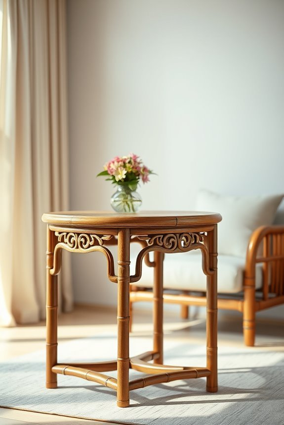 antique bamboo side table charm