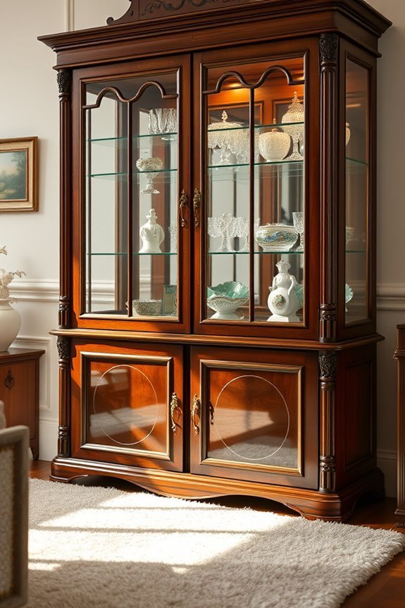 antique glass cabinet elegance
