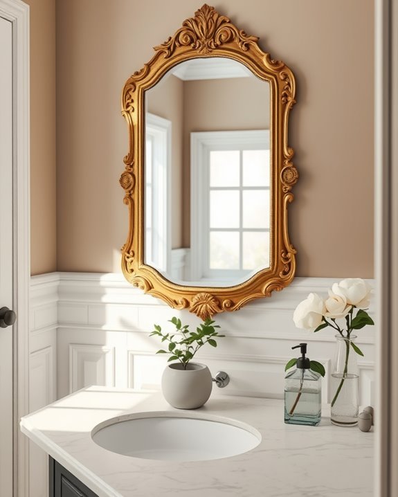 antique mirrors enhance bathroom charm