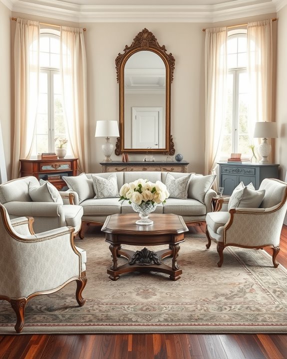 antique mirrors enhance elegance