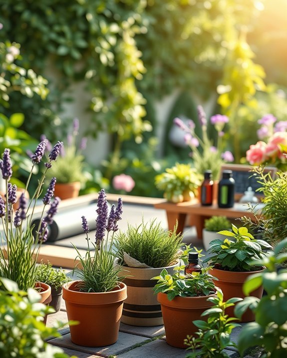 aromatherapy with garden herbs