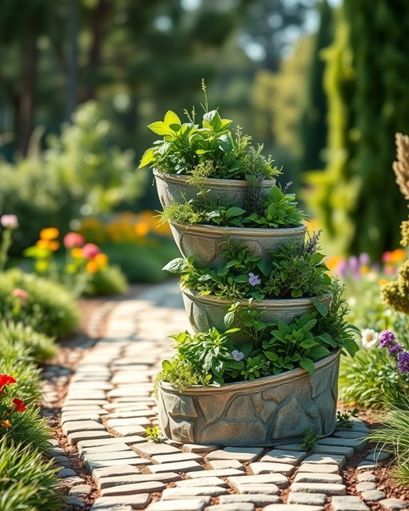 aromatic herb spiral garden