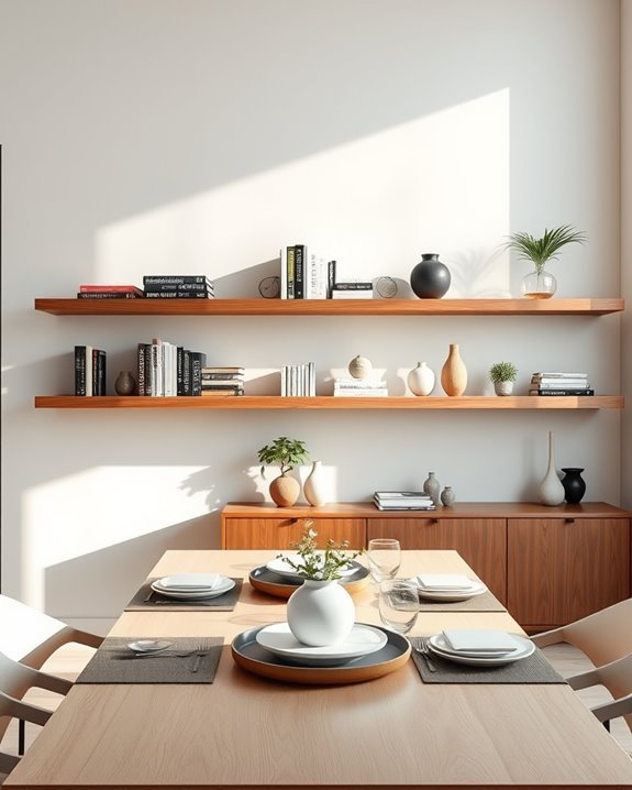 artful floating bookshelf display