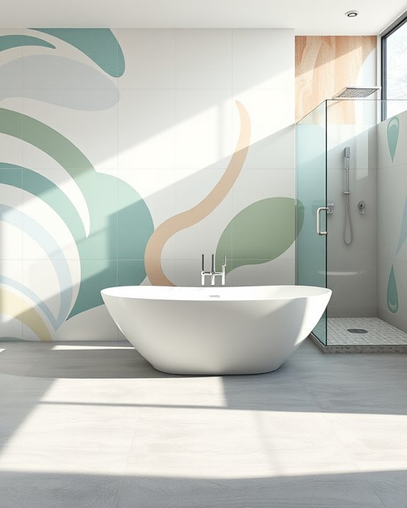artistic bathroom wall murals