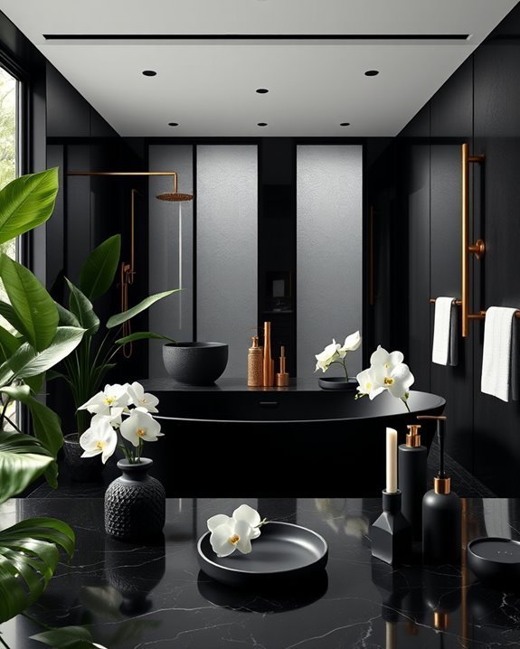 artistic black bathroom accessories