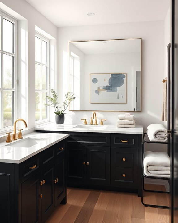 artistic black cabinet accents