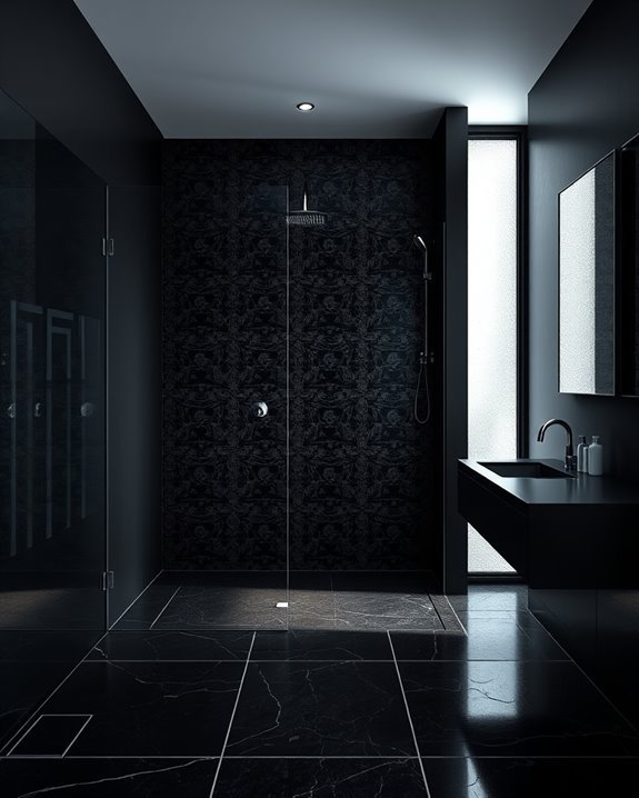 artistic black mosaic tiles