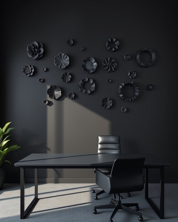 artistic black wall sculptures