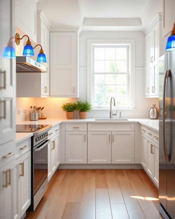 artistic blue orange sconces