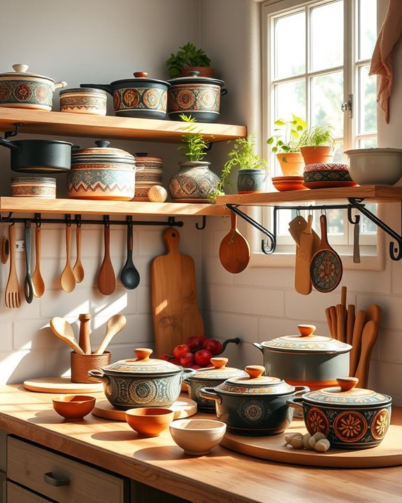 artistic cookware display ideas