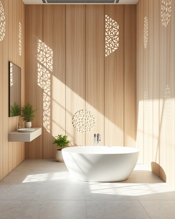 artistic eco friendly bathroom panels
