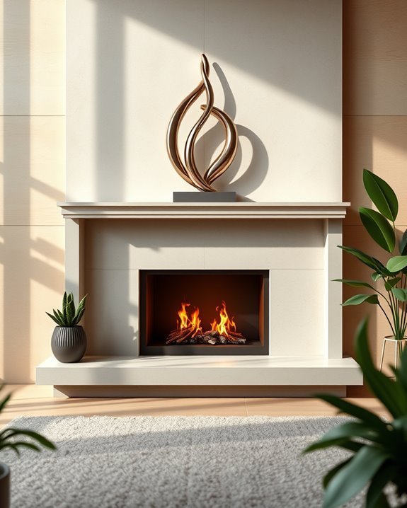 artistic fireplace sculpture combination