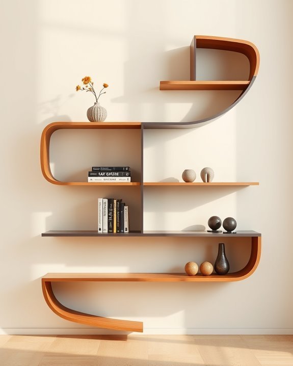 artistic functional shelving design
