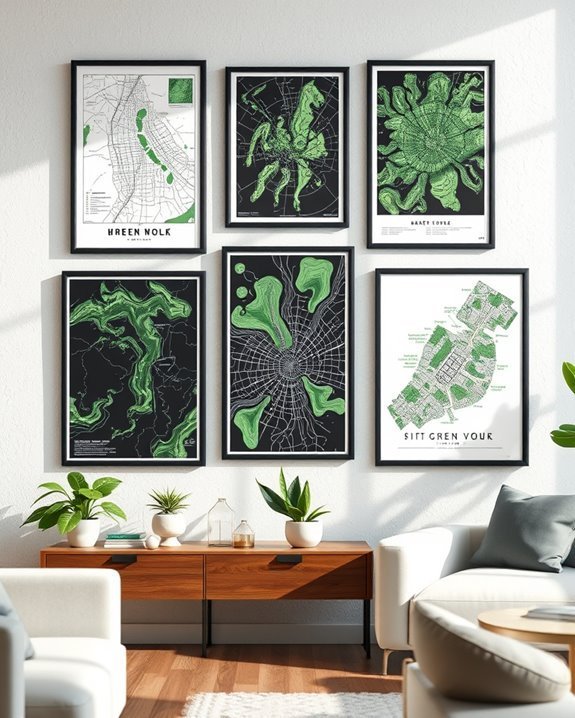 artistic geographical wall decor