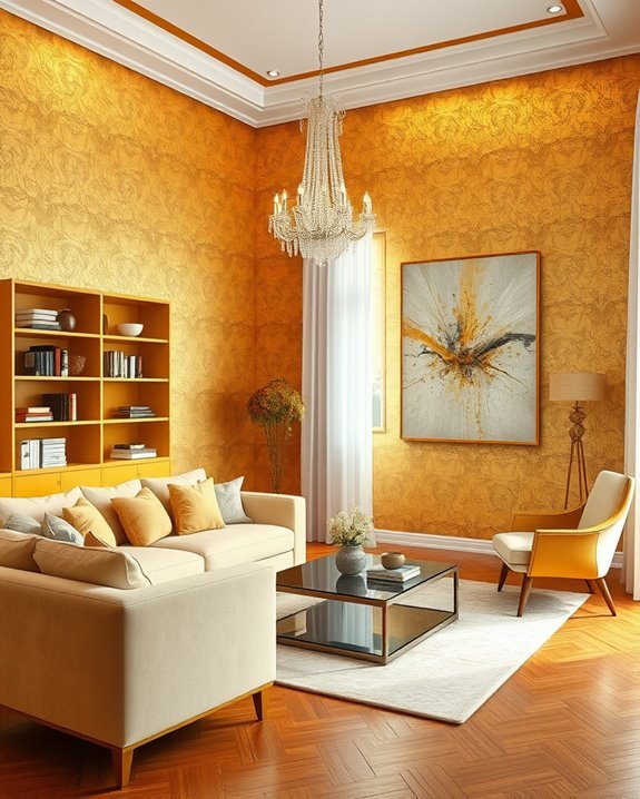 artistic gold wallpaper styles