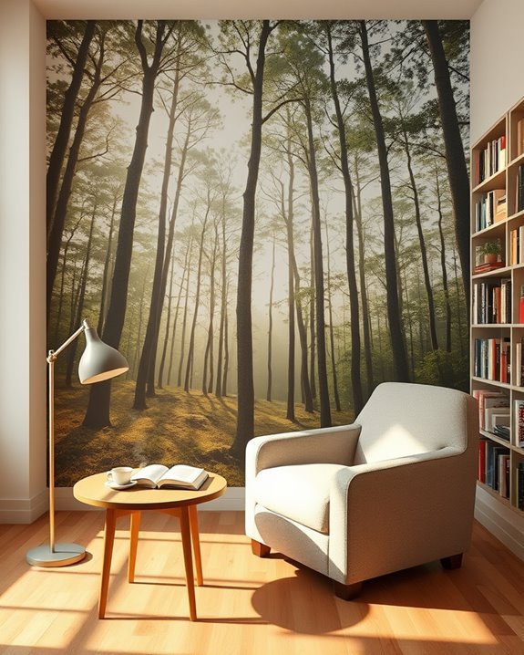artistic mural reading space
