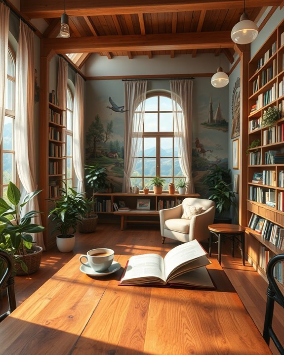 artistic murals enhance ambiance