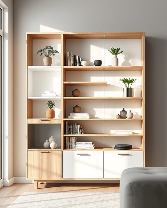 artistic open concept storage solution