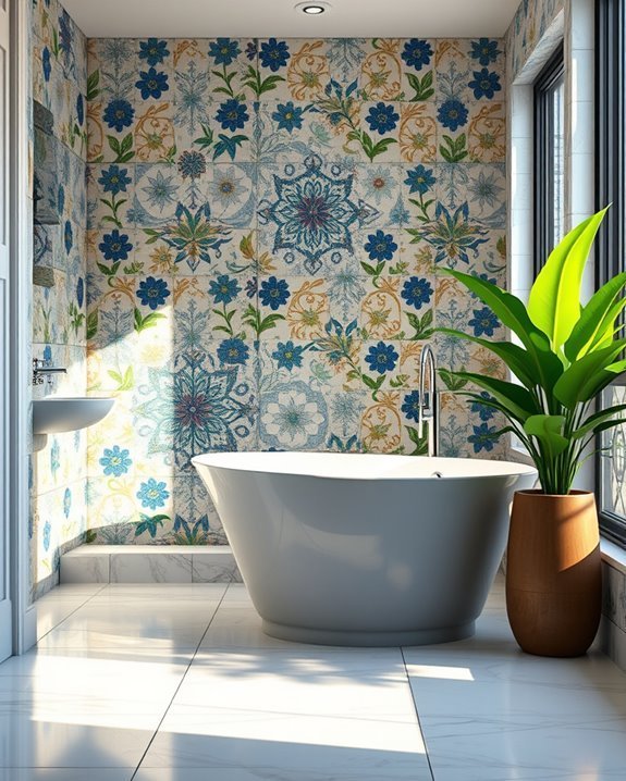 artistic personalized bathroom tiles