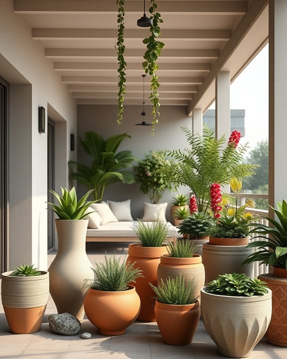 artistic planters enhance aesthetics