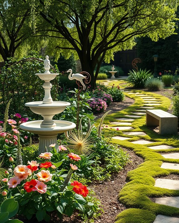 artistic sculptures enhance gardens