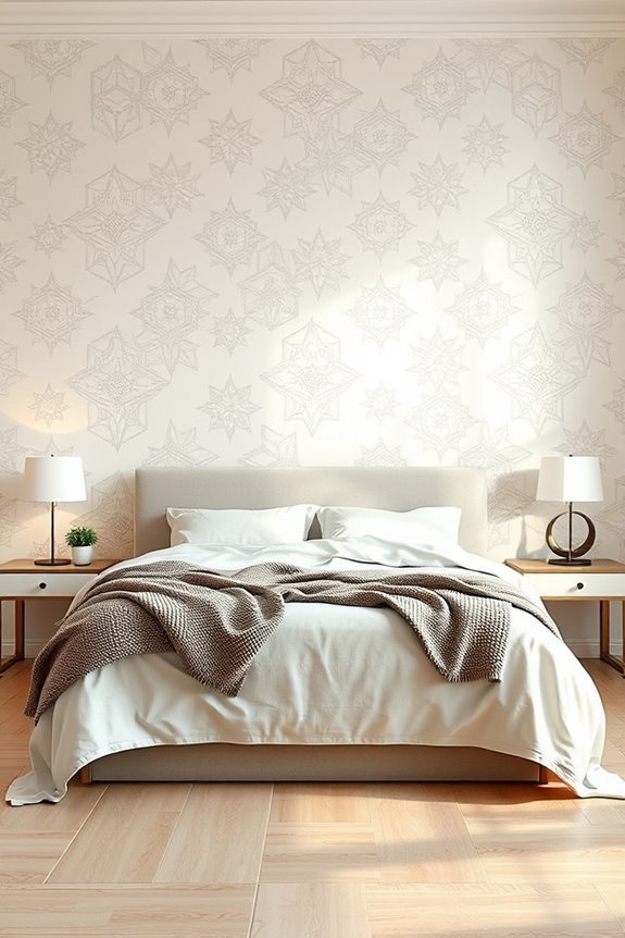 artistic stenciled accent wall