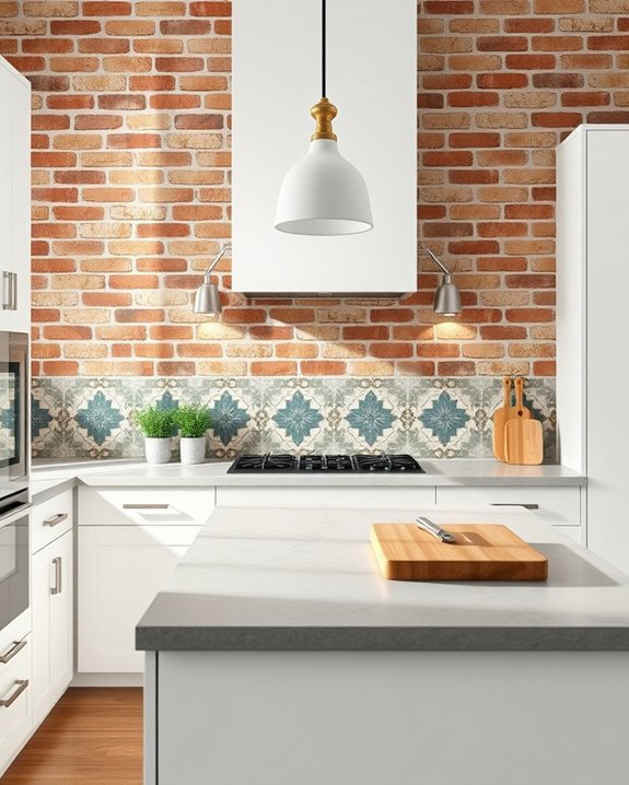 artistic tiles enhance brick