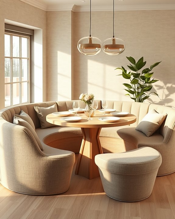 artistic unique shaped banquette