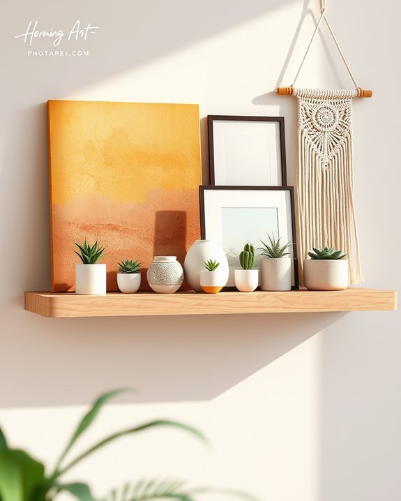 artistic wall mounted shelf displays