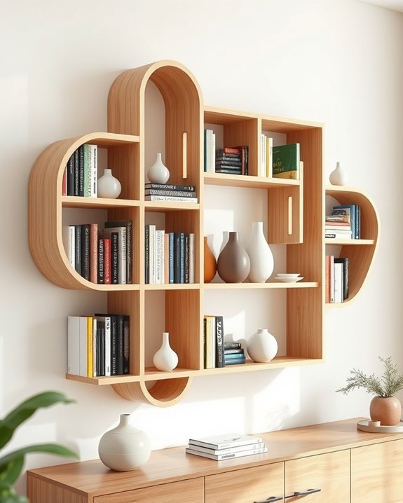 artistic wall mounted shelves showcase