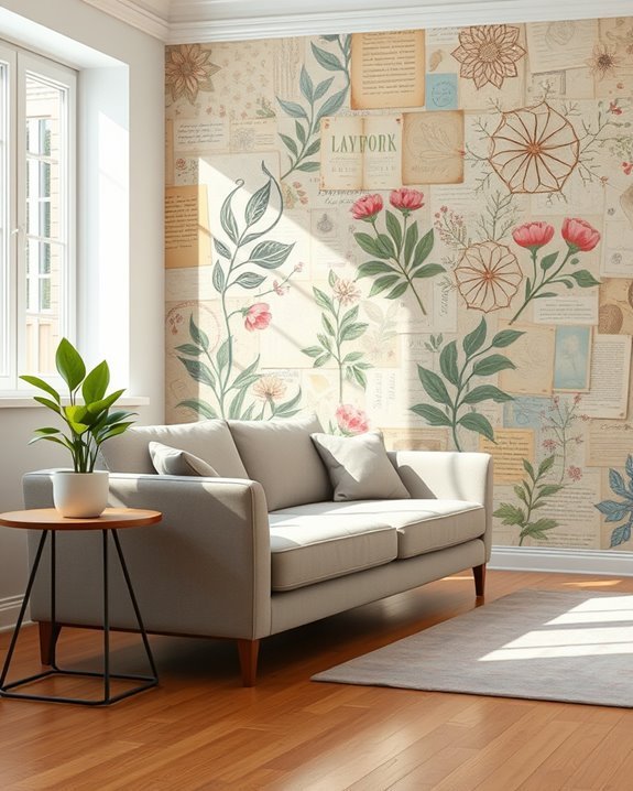 artsy decoupage wall transformation