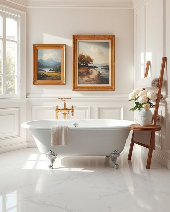 artwork enhances bathroom design
