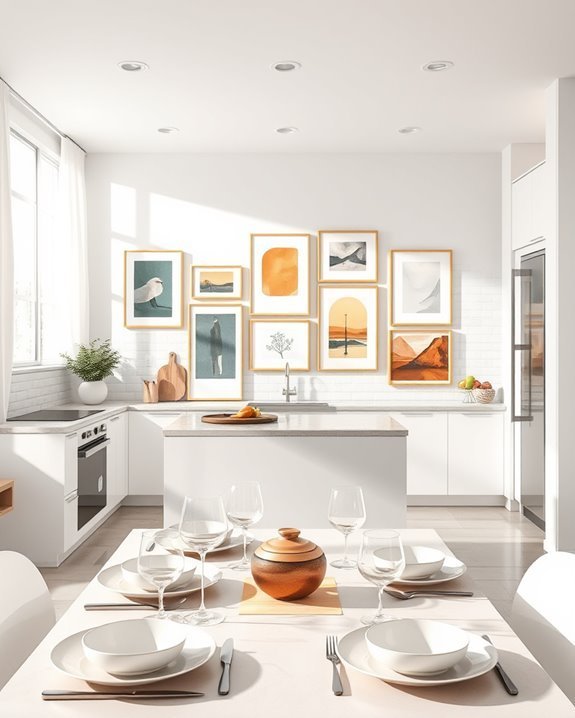 artwork enhances half wall