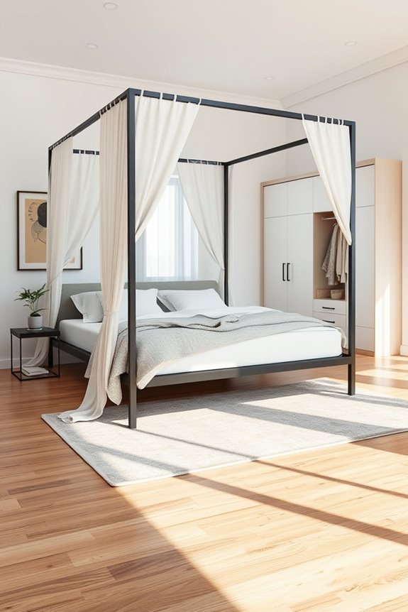asymmetrical canopy bed design