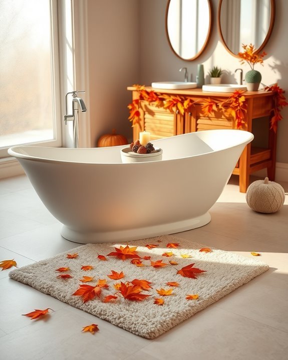 autumn themed bathroom decor