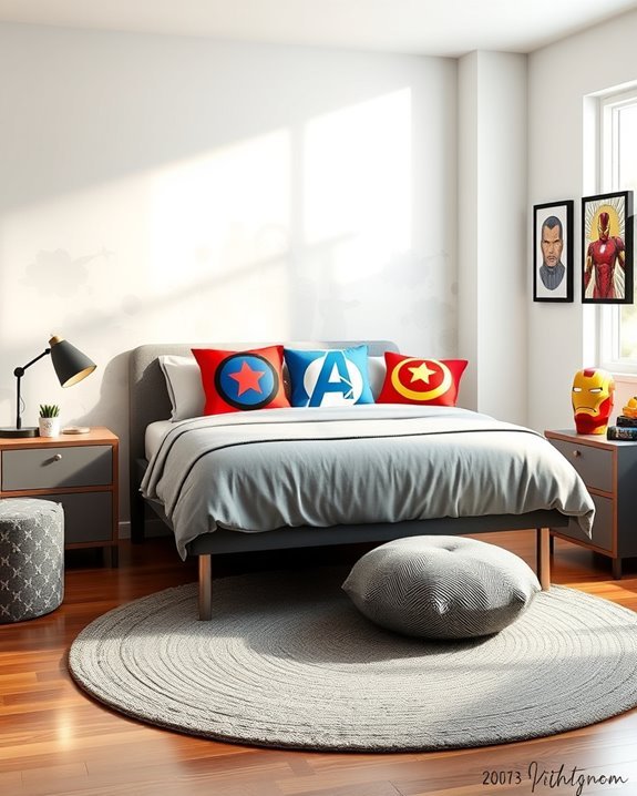 avengers themed cozy accent pillows