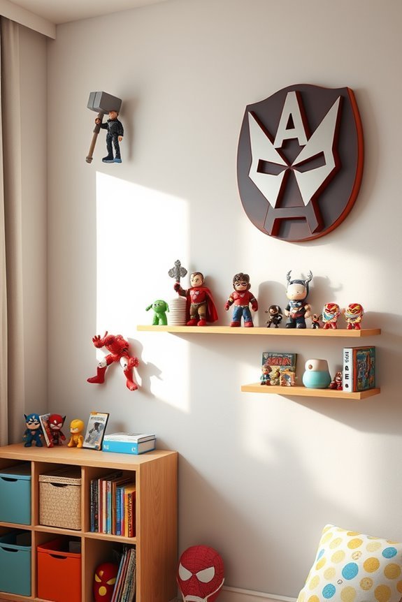 avengers themed decorative wall shelves