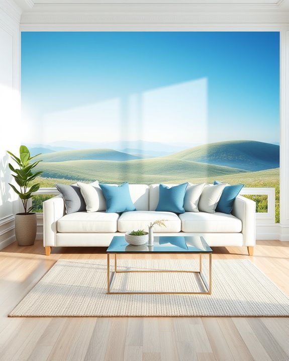 azure blue nature murals