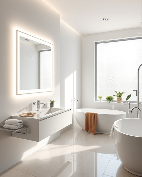 backlit elegant bathroom mirrors