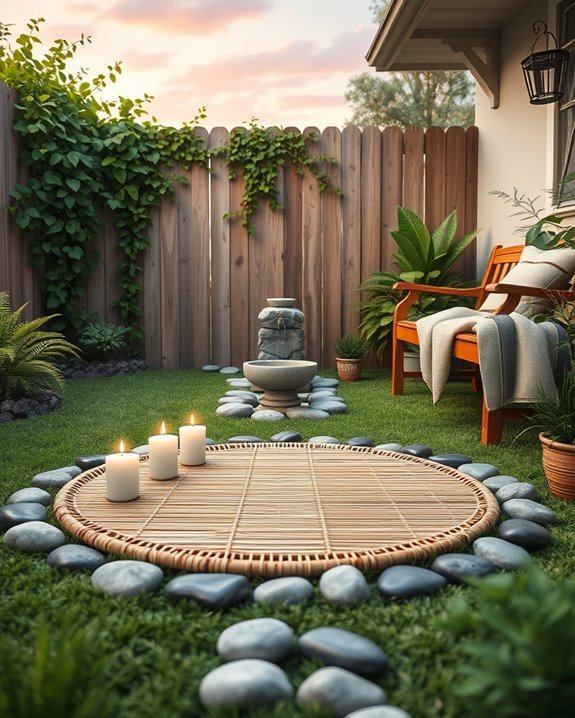 backyard meditation retreat setup