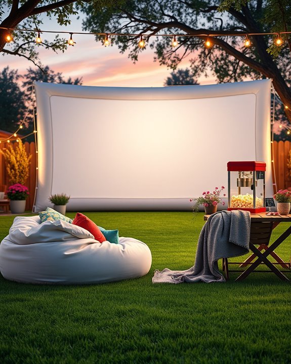 backyard movie night setup