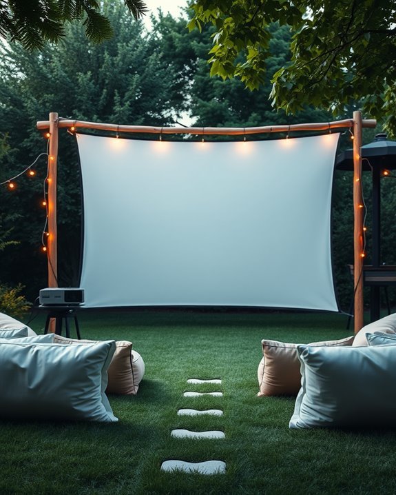 backyard movie night setup