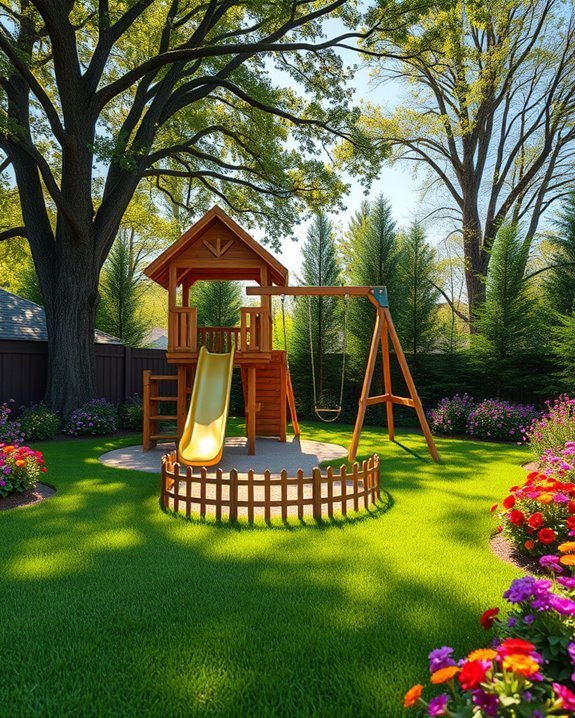 backyard playground safety setup
