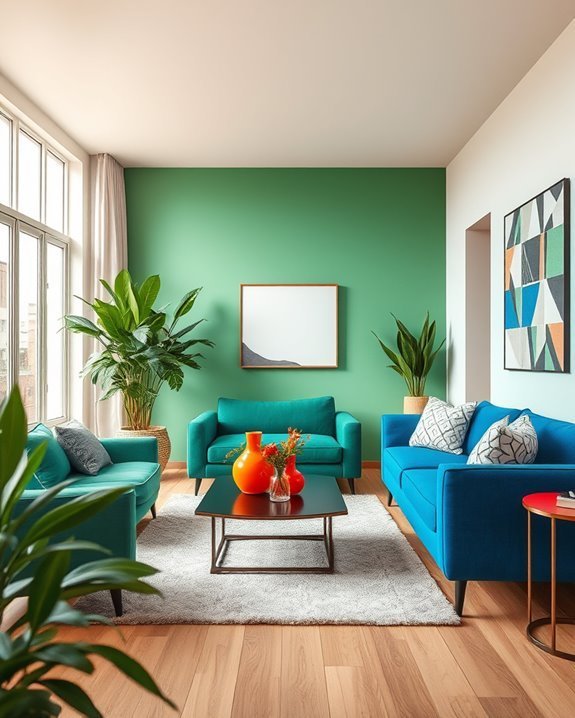 balanced bold color accents